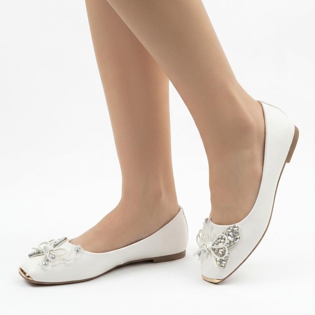 White Pearl Butterfly Pumps